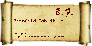 Bernfeld Fabióla névjegykártya